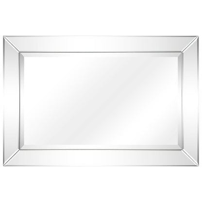 Specchio da parete rettangolare smussato trasparente HD per bagno, toeletta, specchi da camera da letto, 3 misure