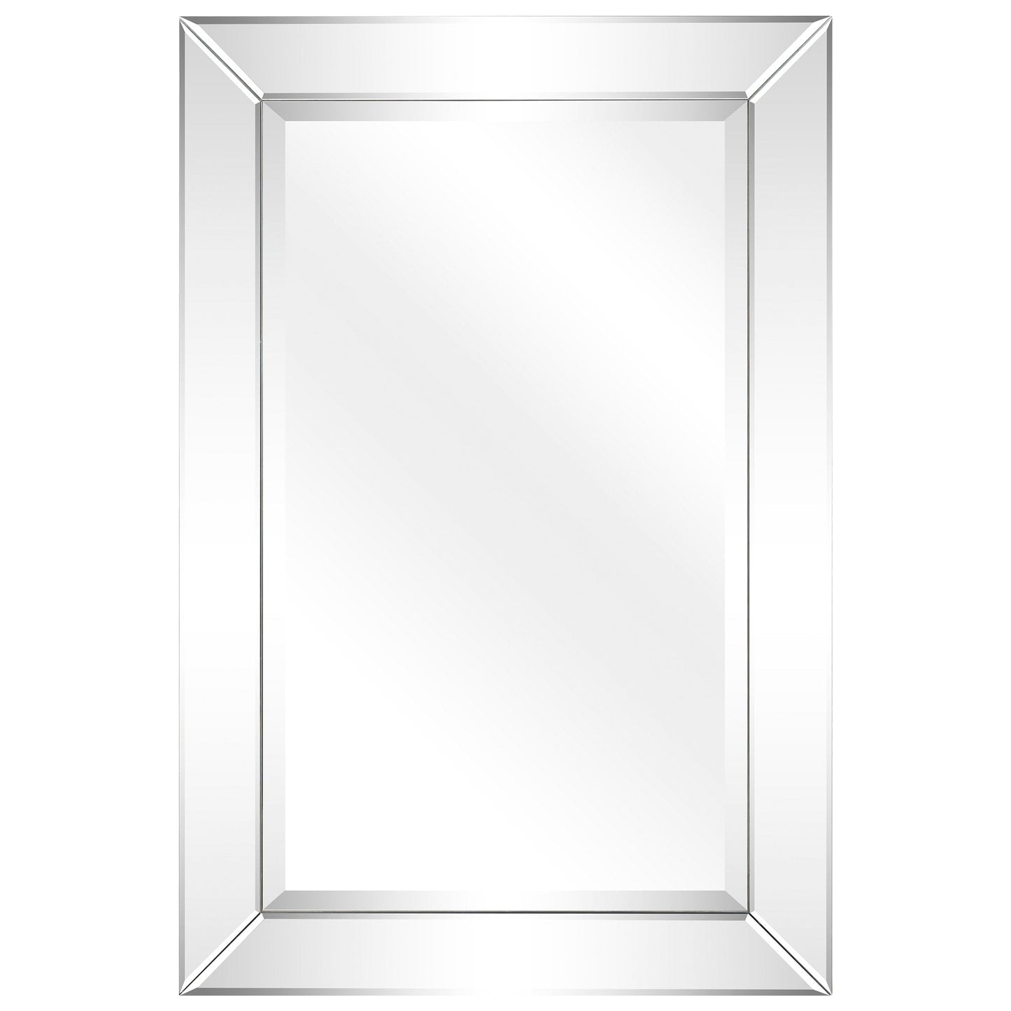 Specchio da parete rettangolare smussato trasparente HD per bagno, toeletta, specchi da camera da letto, 3 misure