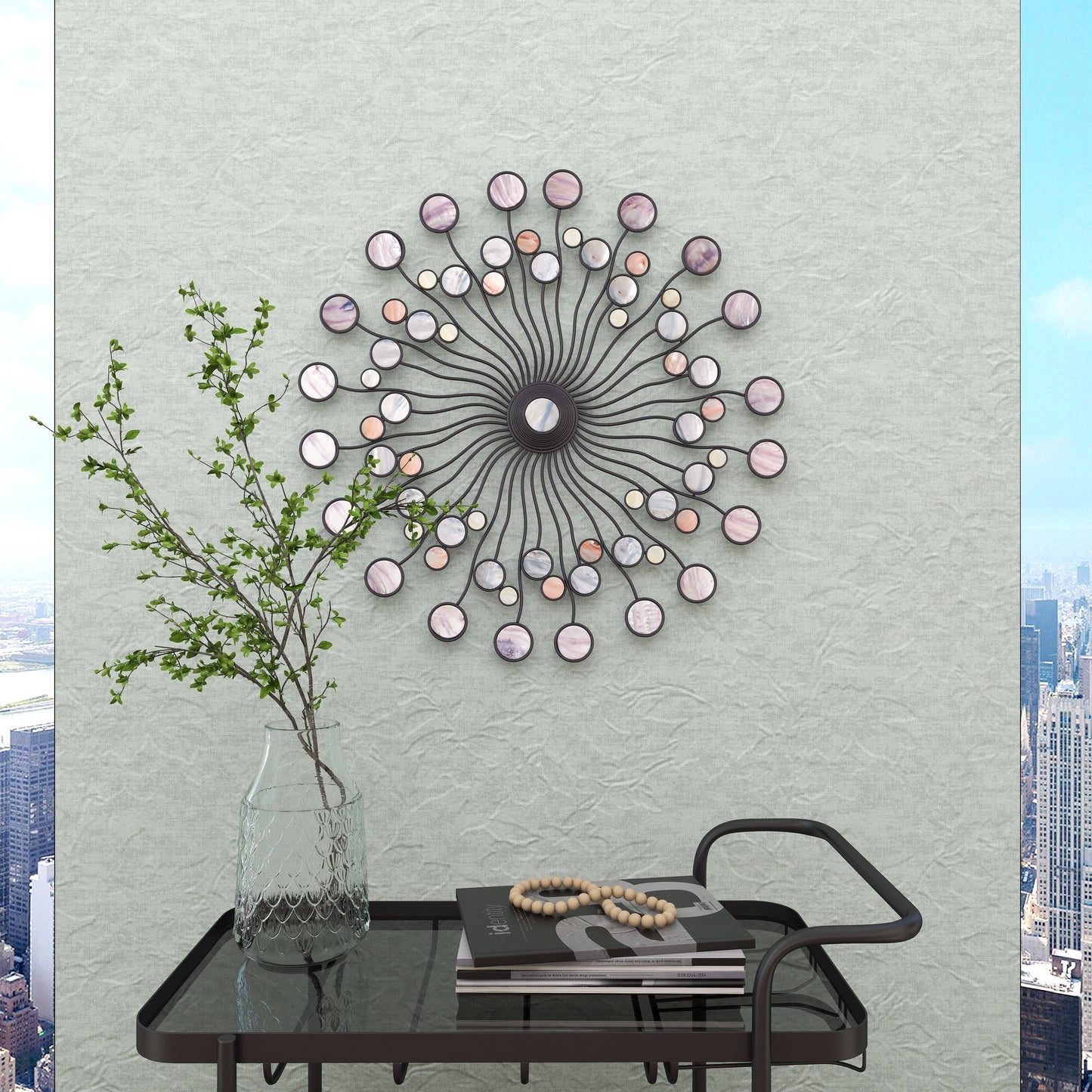 Decorazione da parete in metallo astratto