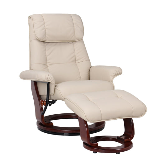 Poltrona reclinabile e pouf in pelle Copper Grove Serrat