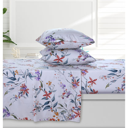 Set di lenzuola con tasche profonde in raso di cotone biologico Azores Home a 300 fili