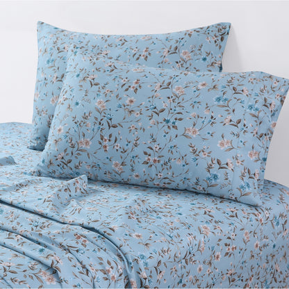 Set di lenzuola con tasche profonde in raso di cotone biologico Azores Home a 300 fili