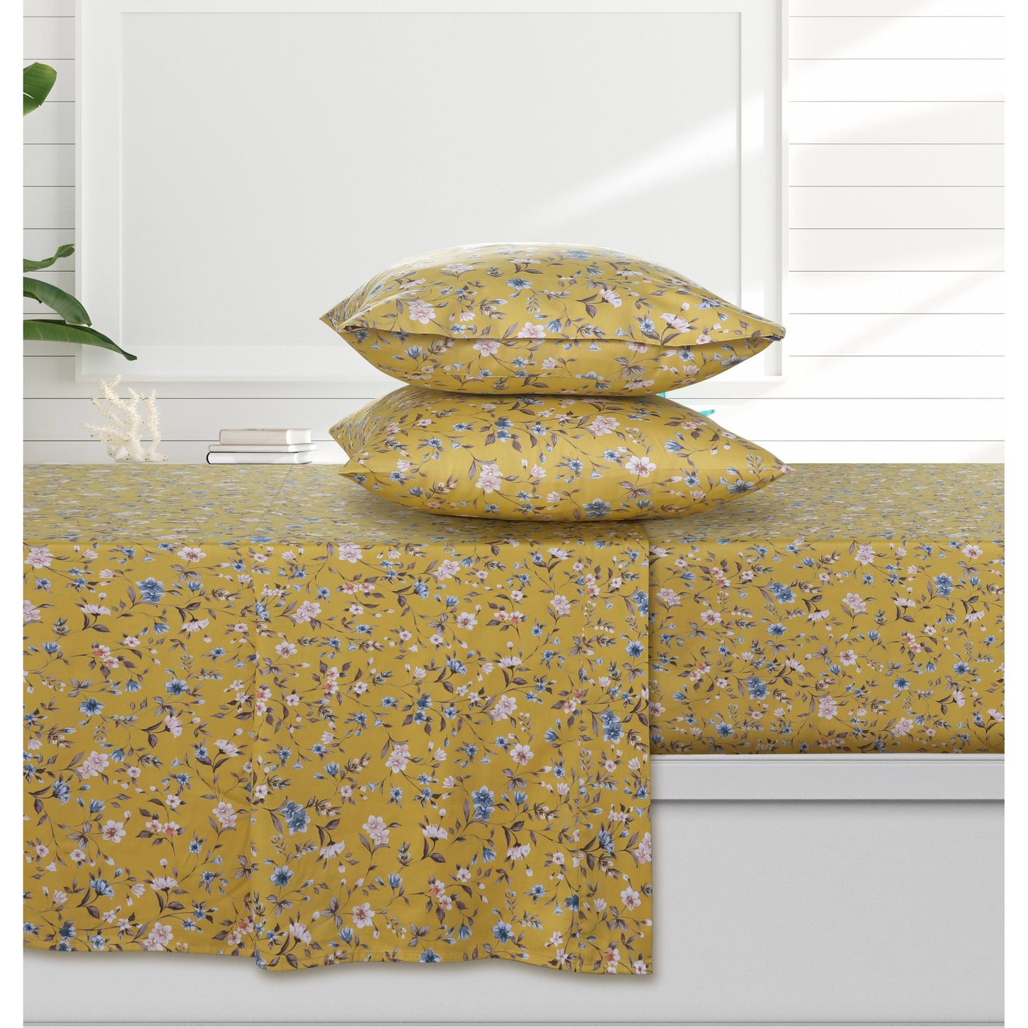 Set di lenzuola con tasche profonde in raso di cotone biologico Azores Home a 300 fili