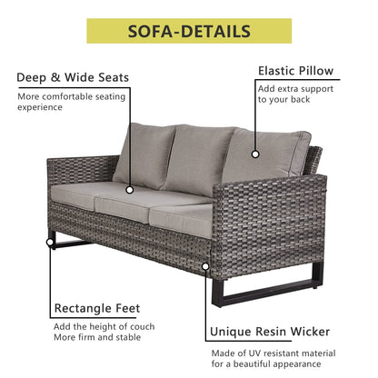 Set di 6 divani da esterno con sedia e pouf