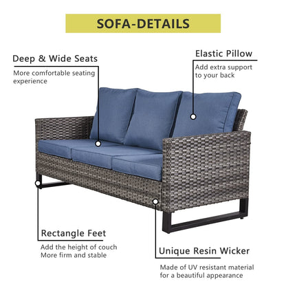 Set di 6 divani da esterno con sedia e pouf