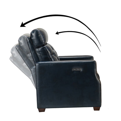 Poltrona reclinabile elettrica Alina 31.50 in vera pelle con porta USB, set da 2