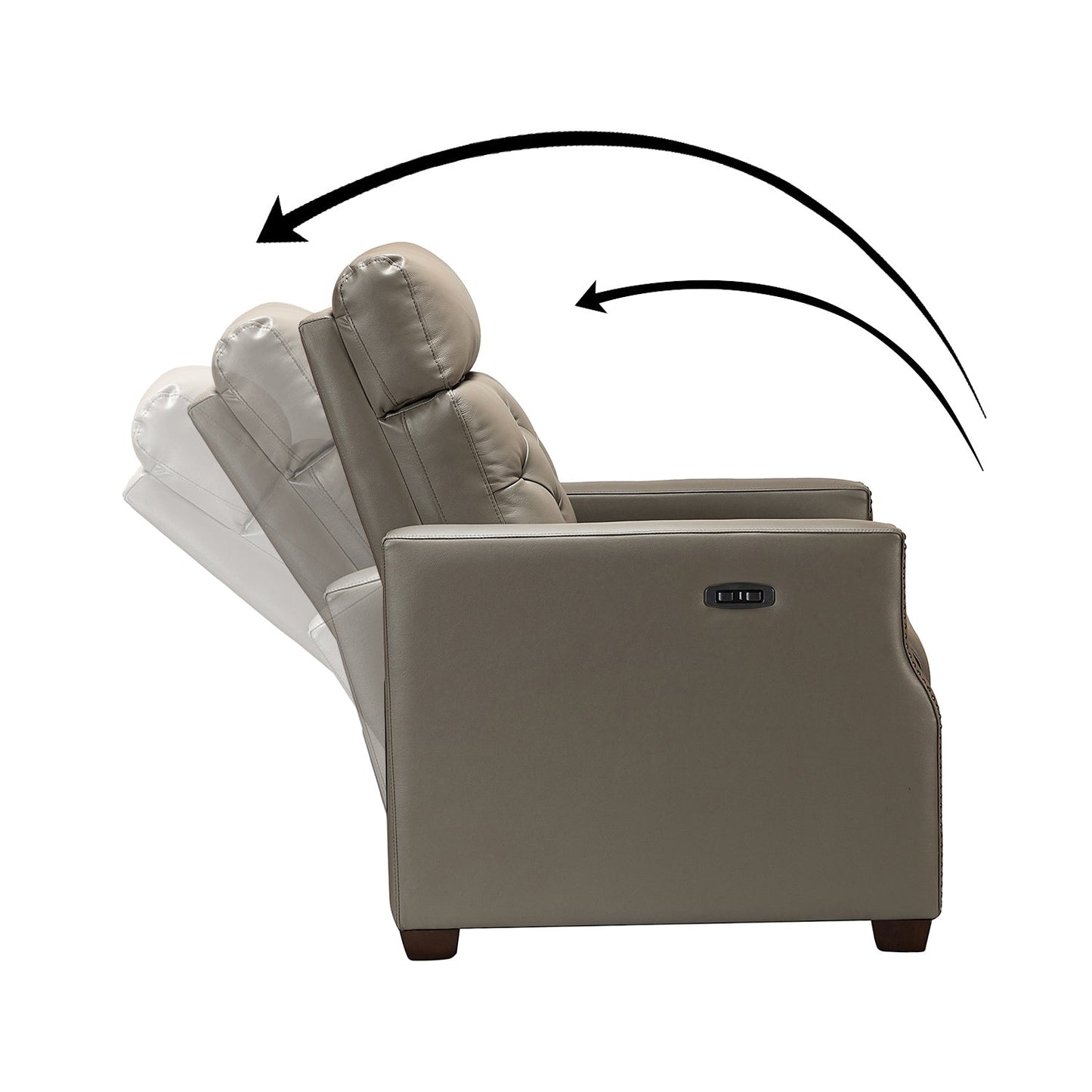 Poltrona reclinabile elettrica Alina 31.50 in vera pelle con porta USB, set da 2