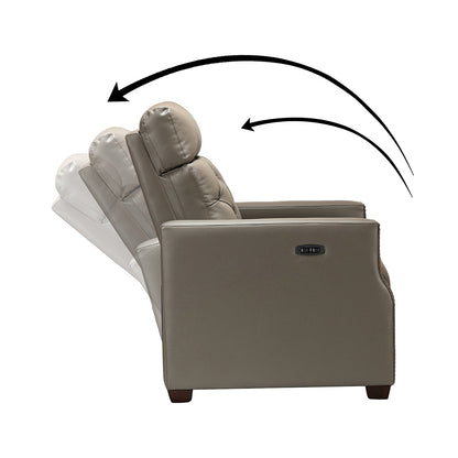 Poltrona reclinabile elettrica Alina 31.50 in vera pelle con porta USB, set da 2