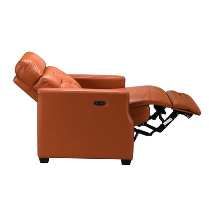 Poltrona reclinabile elettrica Alina 31.50 in vera pelle con porta USB, set da 2
