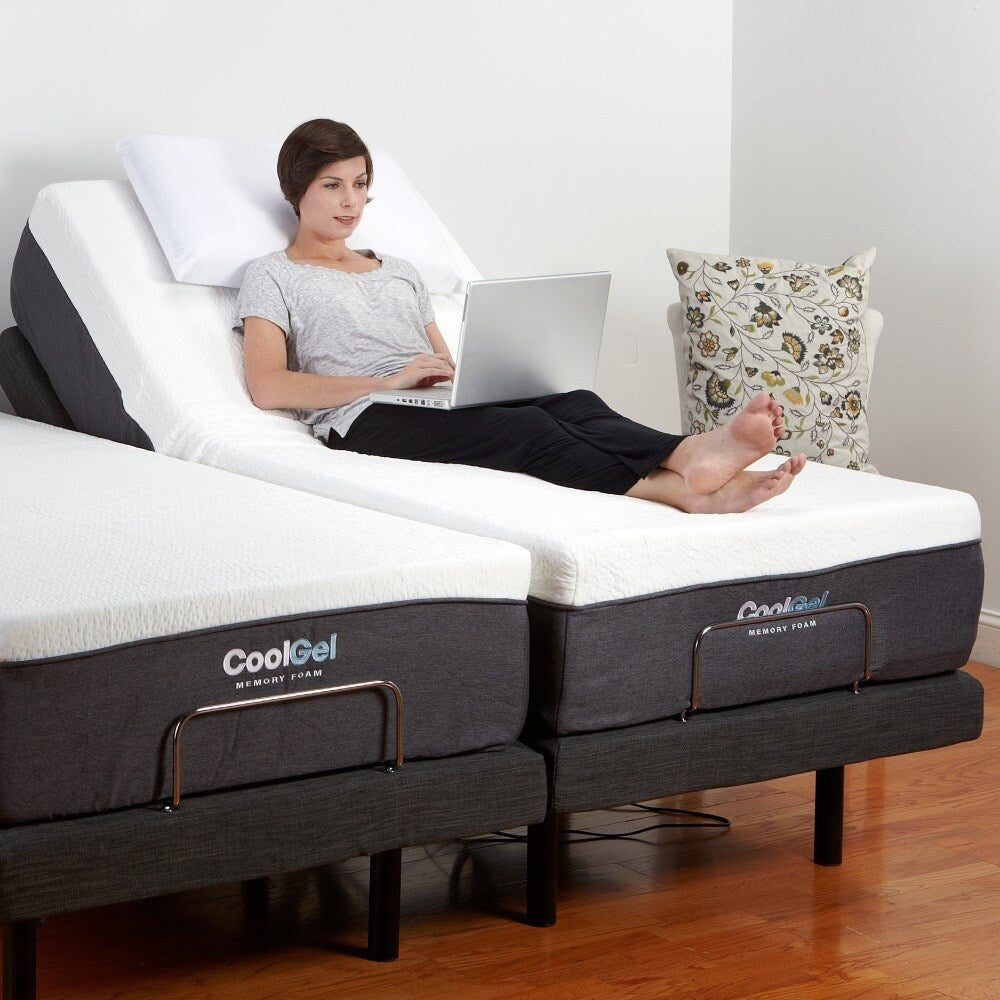 Materasso in memory foam gel Alese da 12 pollici e set letto regolabile Classic Brands