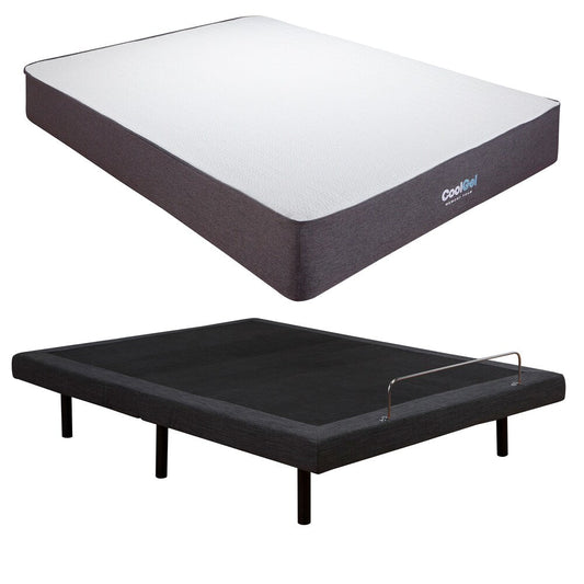 Materasso in memory foam gel Dahlia da 10,5 pollici e set letto regolabile Classic Brands
