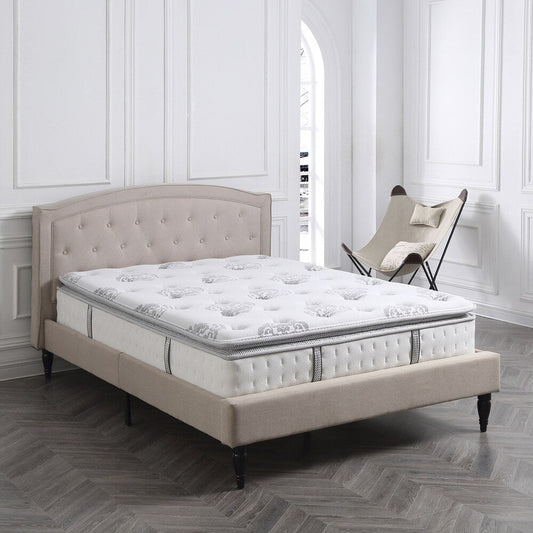 Materasso ibrido Pillowtop Newberry da 12 pollici di Classic Brands - Bianco