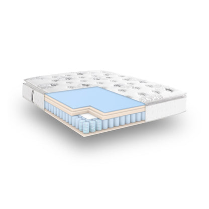 Materasso ibrido Pillowtop Newberry da 12 pollici di Classic Brands - Bianco