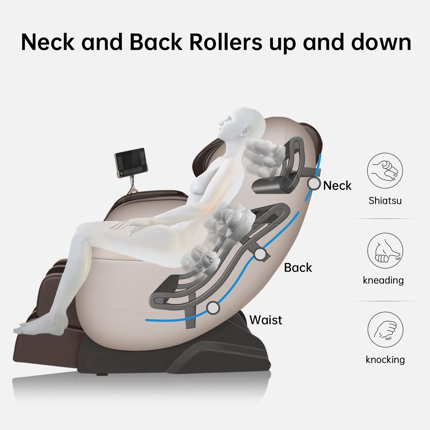 Poltrona massaggiante riscaldata Ukuowu Favor-03 Plus ADV con schermo LCD, Dual-core S Track, controllo APP, Shiatsu a gravità zero