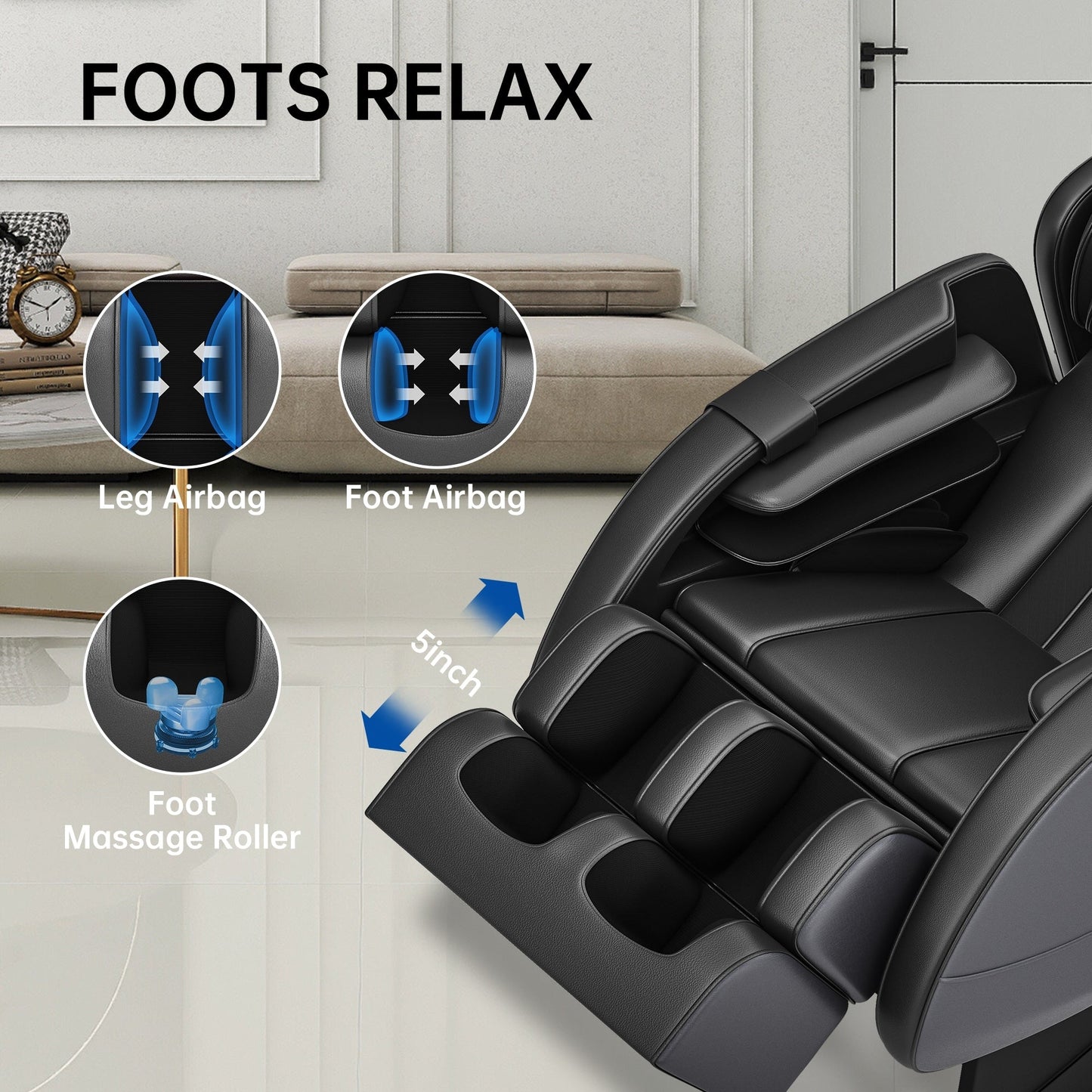 Poltrona massaggiante riscaldata Ukuowu Favor-MM350 per tutto il corpo con modalità gravità zero e lettore musicale Bluetooth