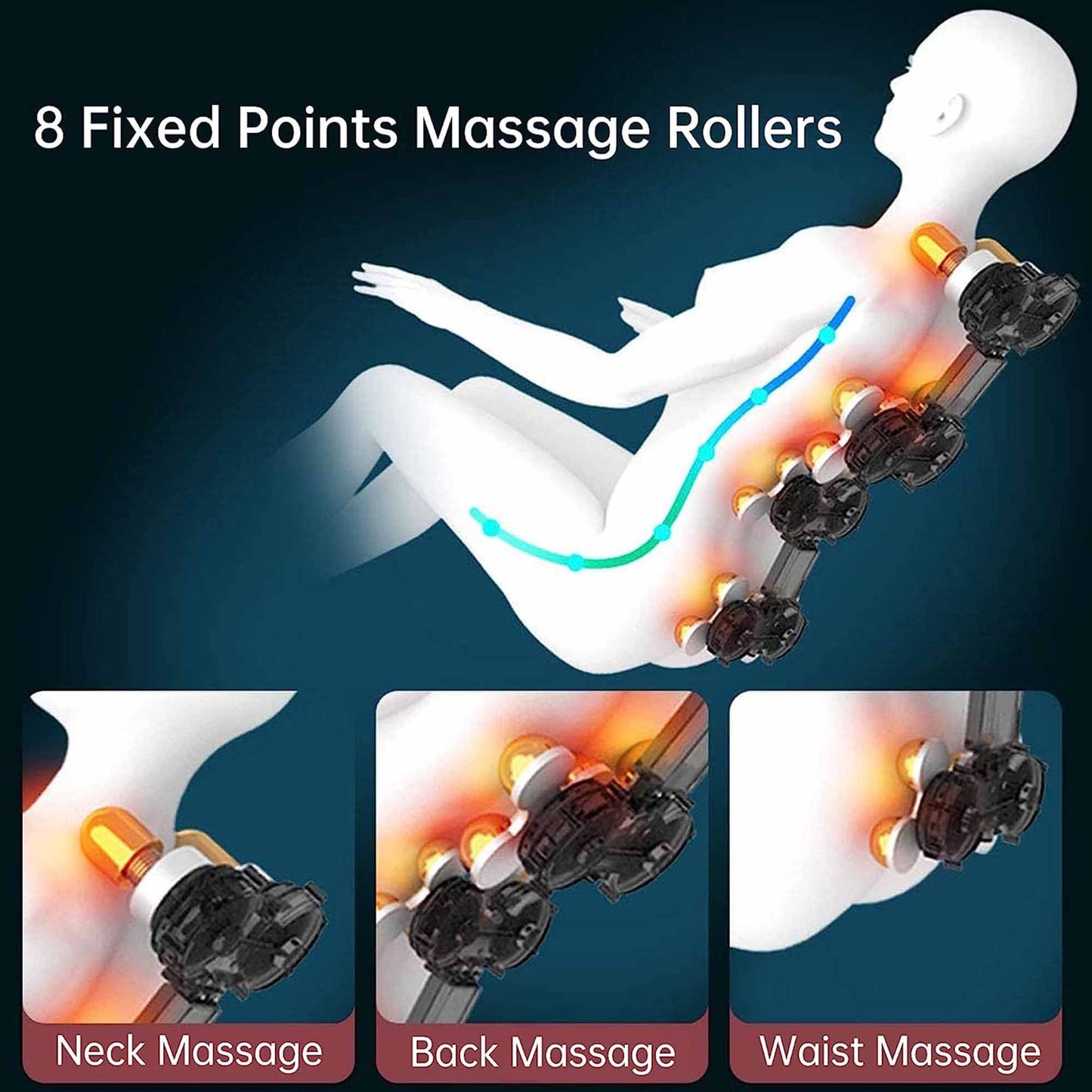 Poltrona massaggiante riscaldata Ukuowu Favor-MM350 per tutto il corpo con modalità gravità zero e lettore musicale Bluetooth