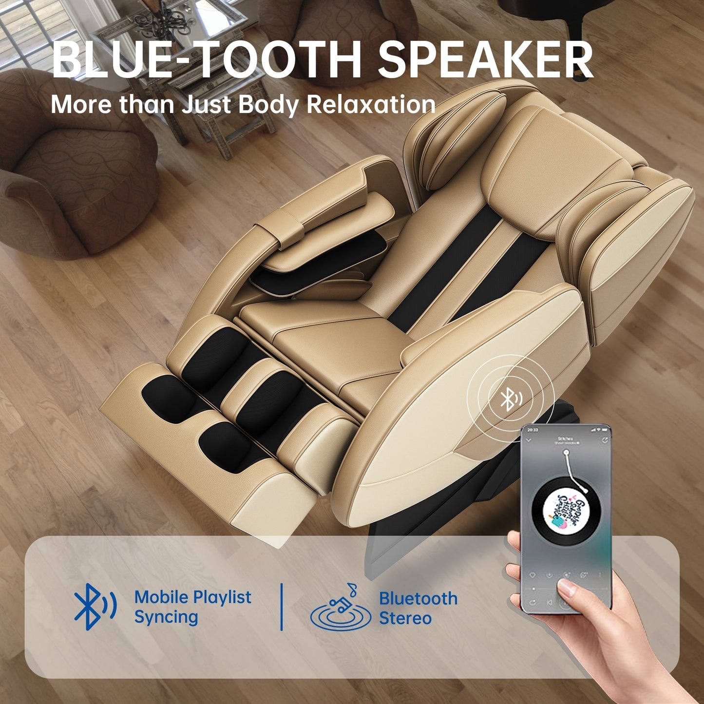 Poltrona massaggiante riscaldata Ukuowu Favor-MM350 per tutto il corpo con modalità gravità zero e lettore musicale Bluetooth