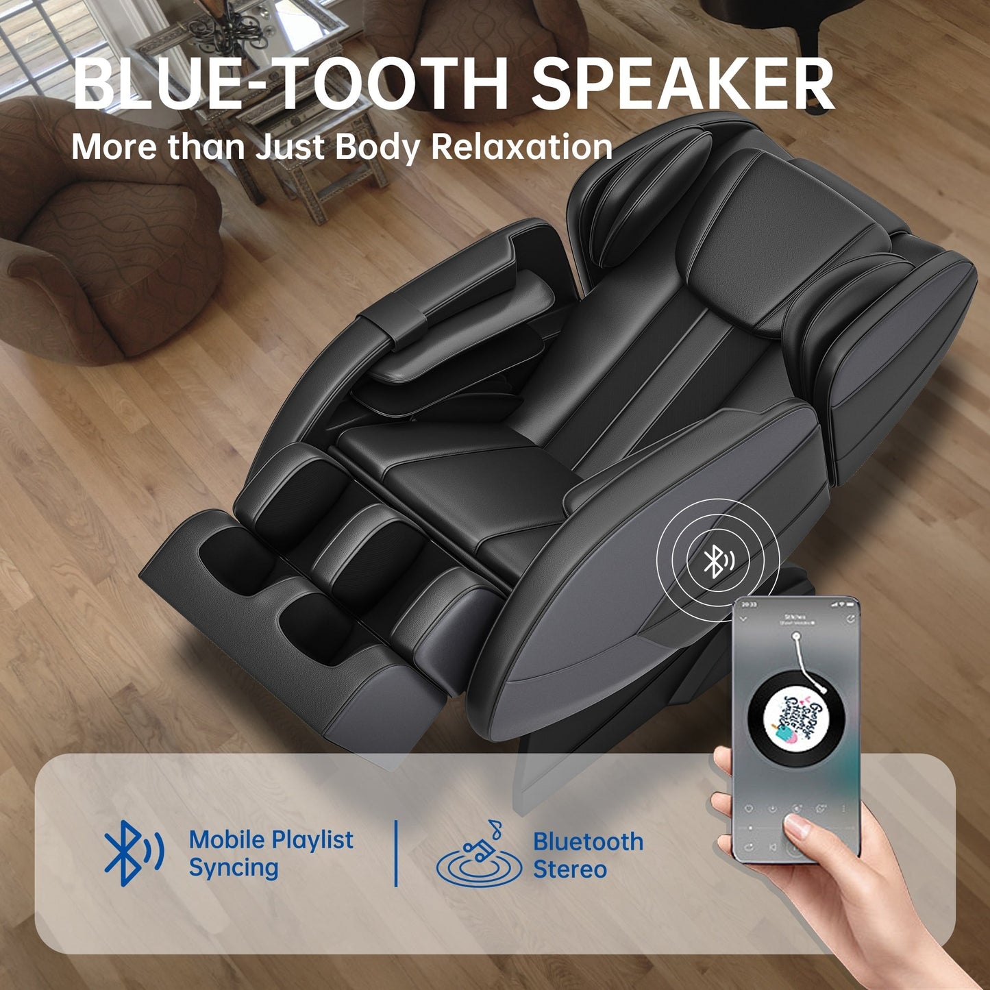 Poltrona massaggiante riscaldata Ukuowu Favor-MM350 per tutto il corpo con modalità gravità zero e lettore musicale Bluetooth