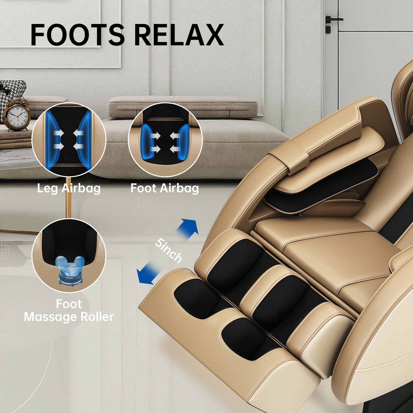 Poltrona massaggiante riscaldata Ukuowu Favor-MM350 per tutto il corpo con modalità gravità zero e lettore musicale Bluetooth