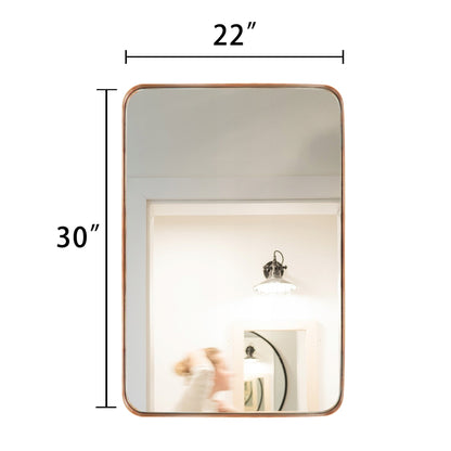 Specchio da parete, specchio da toeletta, specchio da bagno con angolo arrotondato (1 pezzo)