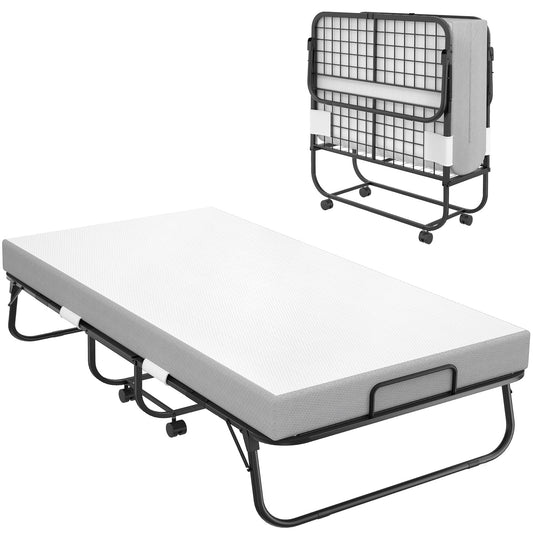 Letto pieghevole da 38'' con materasso, letto pieghevole portatile con telo di copertura