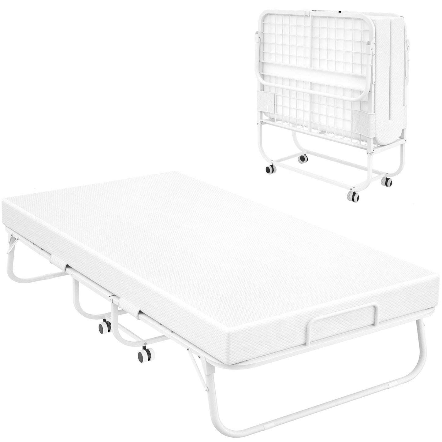 Letto pieghevole da 38'' con materasso, letto pieghevole portatile con telo di copertura