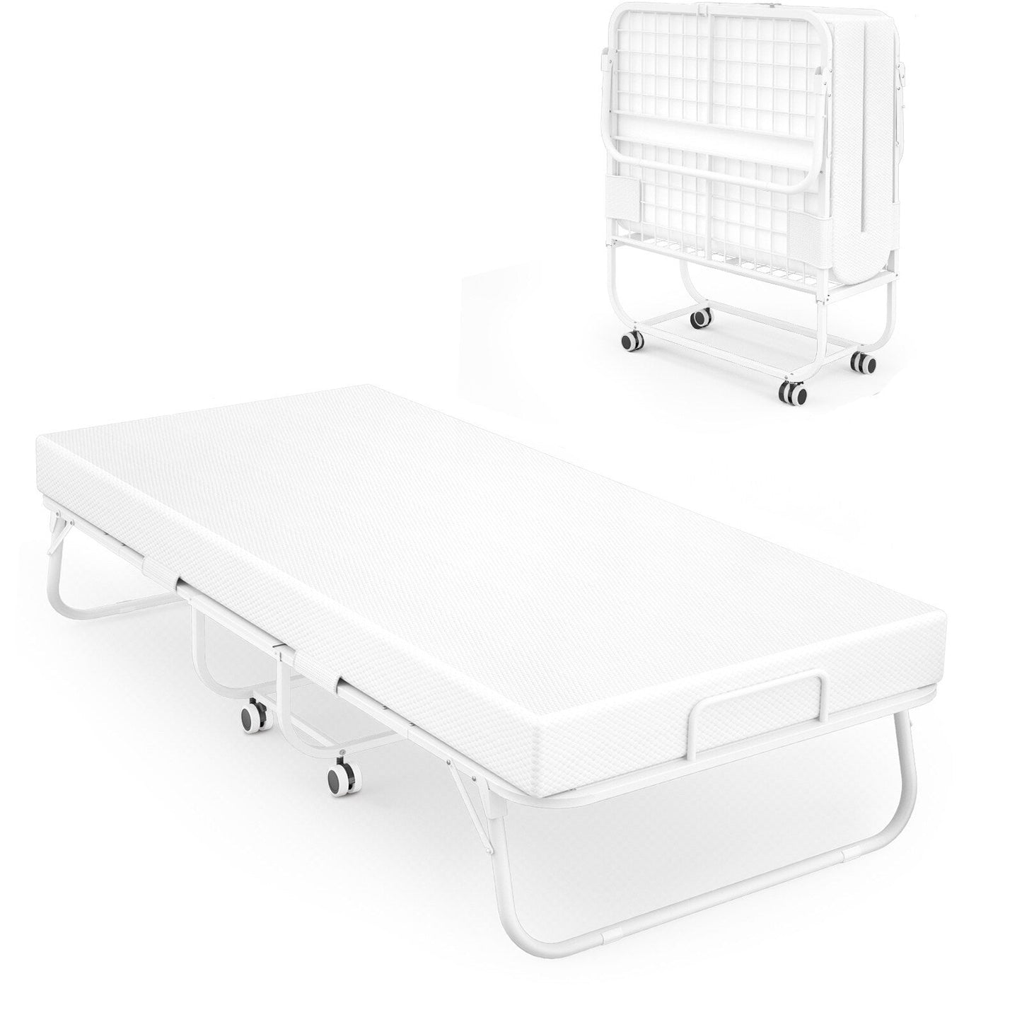 Letto pieghevole da 38'' con materasso, letto pieghevole portatile con telo di copertura