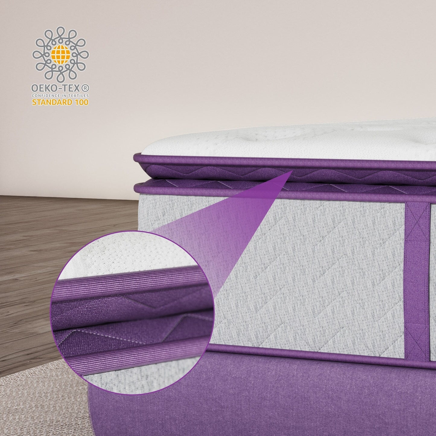 Materasso ibrido in memory foam da 10 pollici con molle interne, materasso Pillow Top