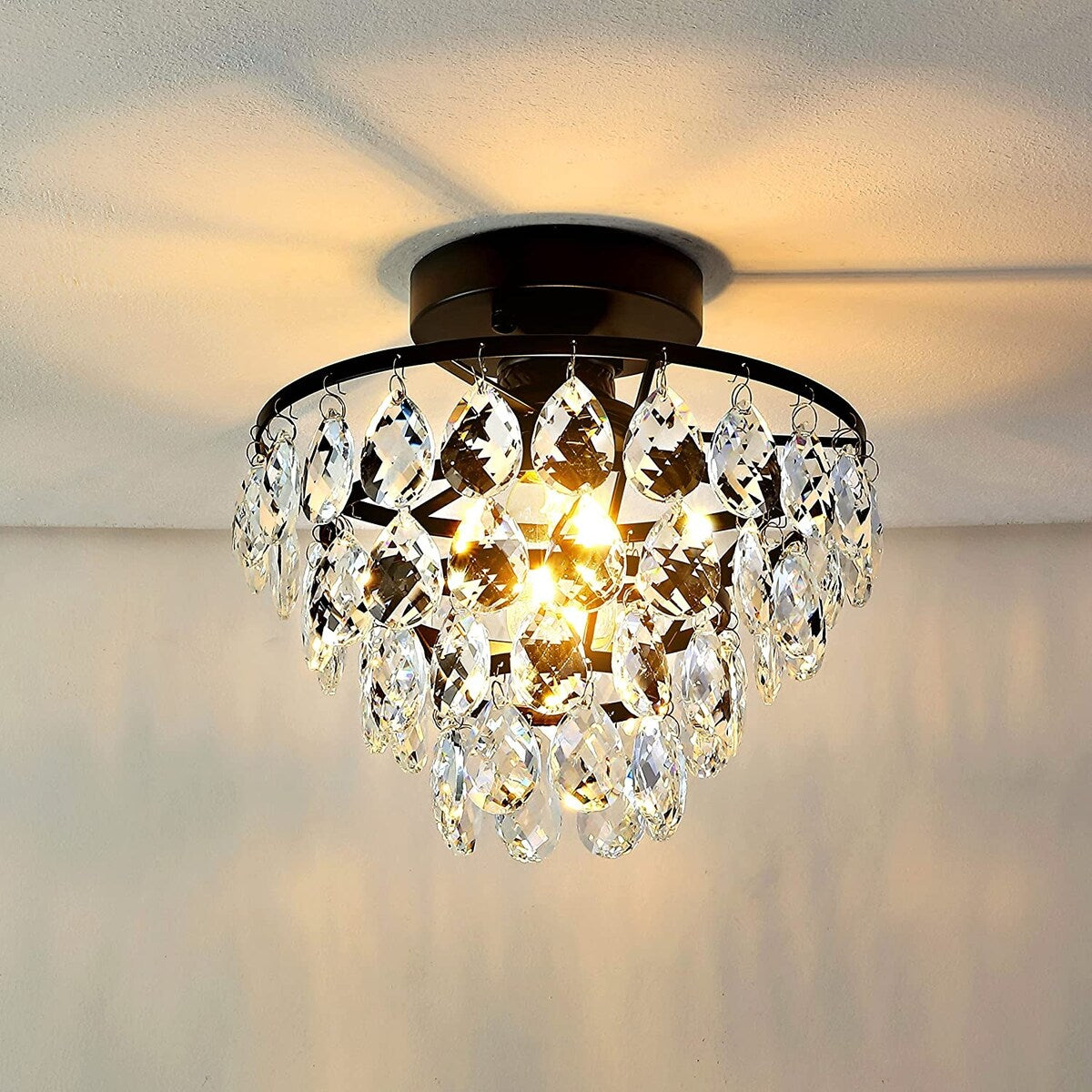 WINGBO Piccola plafoniera in cristallo da soffitto Mini semi-incasso... - N/A