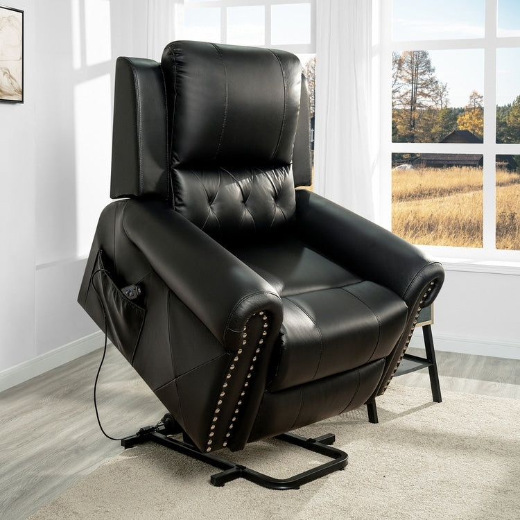 Poltrona reclinabile elettrica Air Leather Premium con poggiapiedi e telecomando