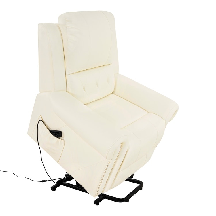Poltrona reclinabile elettrica Air Leather Premium con poggiapiedi e telecomando