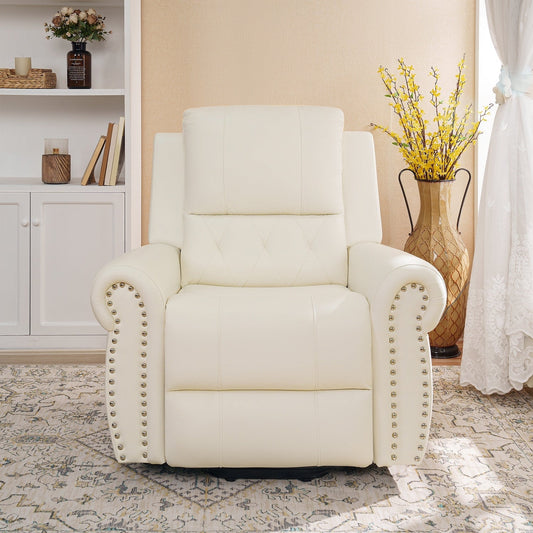 Poltrona reclinabile elettrica Air Leather Premium con poggiapiedi e telecomando