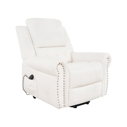 Poltrona reclinabile elettrica Air Leather Premium con poggiapiedi e telecomando