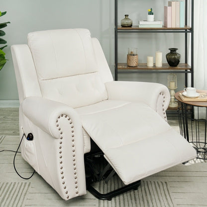 Poltrona reclinabile elettrica Air Leather Premium con poggiapiedi e telecomando