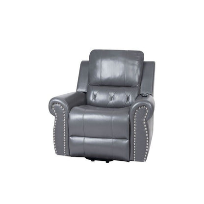 Poltrona reclinabile elettrica Air Leather Premium con poggiapiedi e telecomando