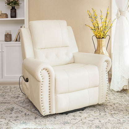 Poltrona reclinabile elettrica Air Leather Premium con poggiapiedi e telecomando