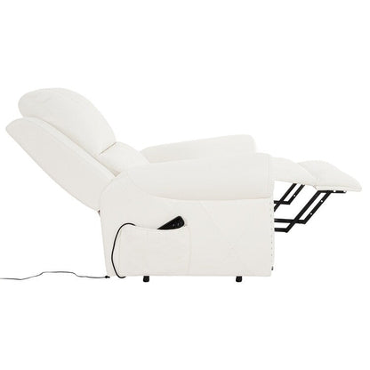 Poltrona reclinabile elettrica Air Leather Premium con poggiapiedi e telecomando