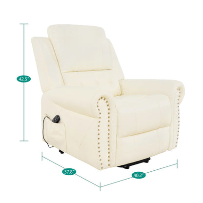 Poltrona reclinabile elettrica Air Leather Premium con poggiapiedi e telecomando