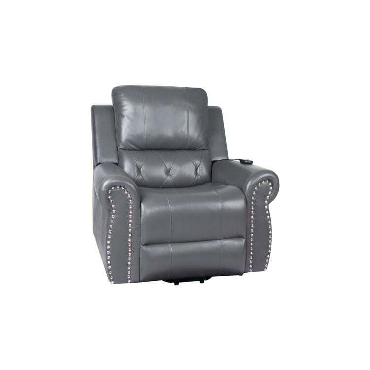Poltrona reclinabile elettrica Air Leather Premium con poggiapiedi e telecomando