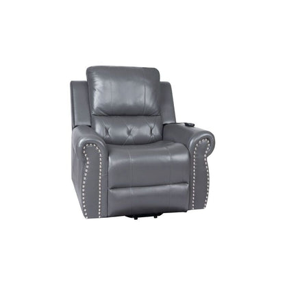 Poltrona reclinabile elettrica Air Leather Premium con poggiapiedi e telecomando
