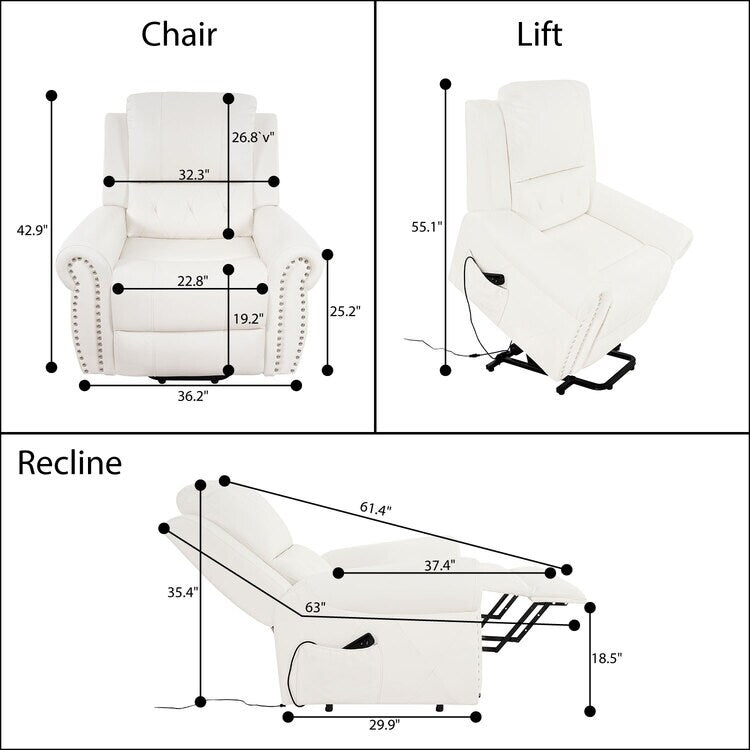 Poltrona reclinabile elettrica Air Leather Premium con poggiapiedi e telecomando