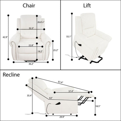Poltrona reclinabile elettrica Air Leather Premium con poggiapiedi e telecomando