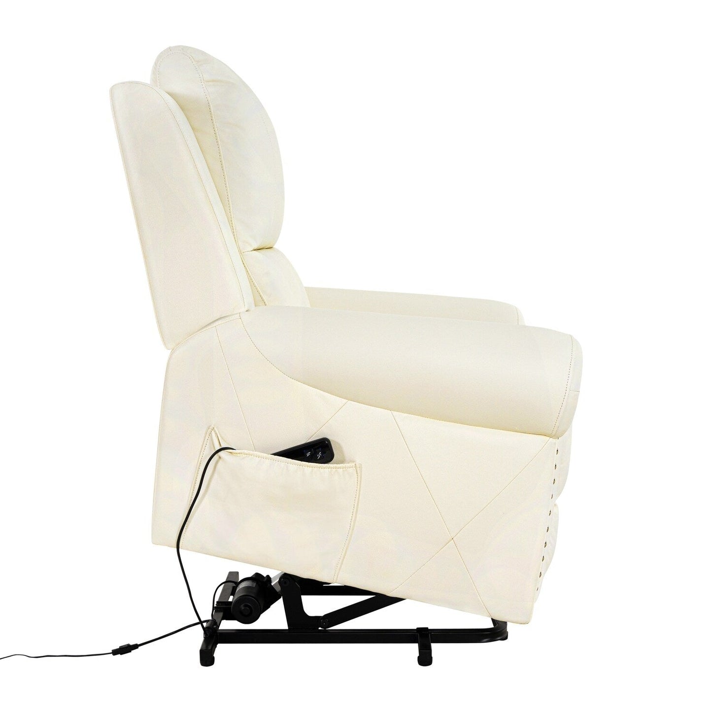 Poltrona reclinabile elettrica Air Leather Premium con poggiapiedi e telecomando