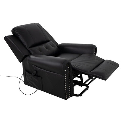 Poltrona reclinabile elettrica Air Leather Premium con poggiapiedi e telecomando