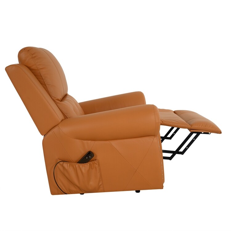 Poltrona reclinabile elettrica Air Leather Premium con poggiapiedi e telecomando