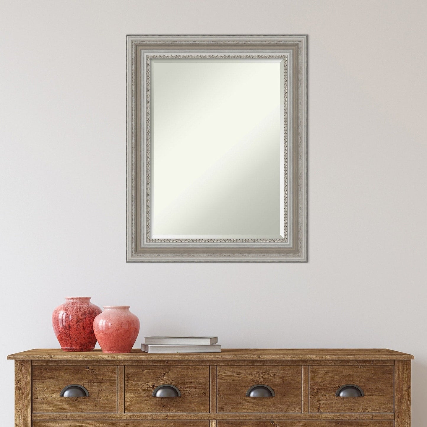 Specchio da parete per bagno bisellato - Cornice argento Parlor
