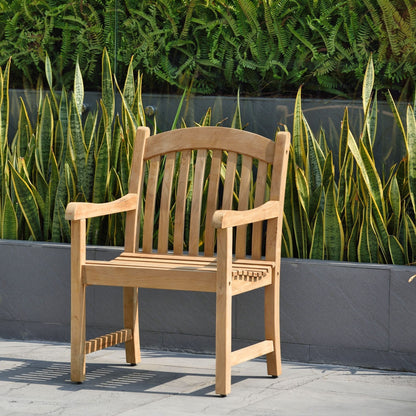 Set da pranzo per esterni in teak massello da 9 pezzi - 9 pezzi