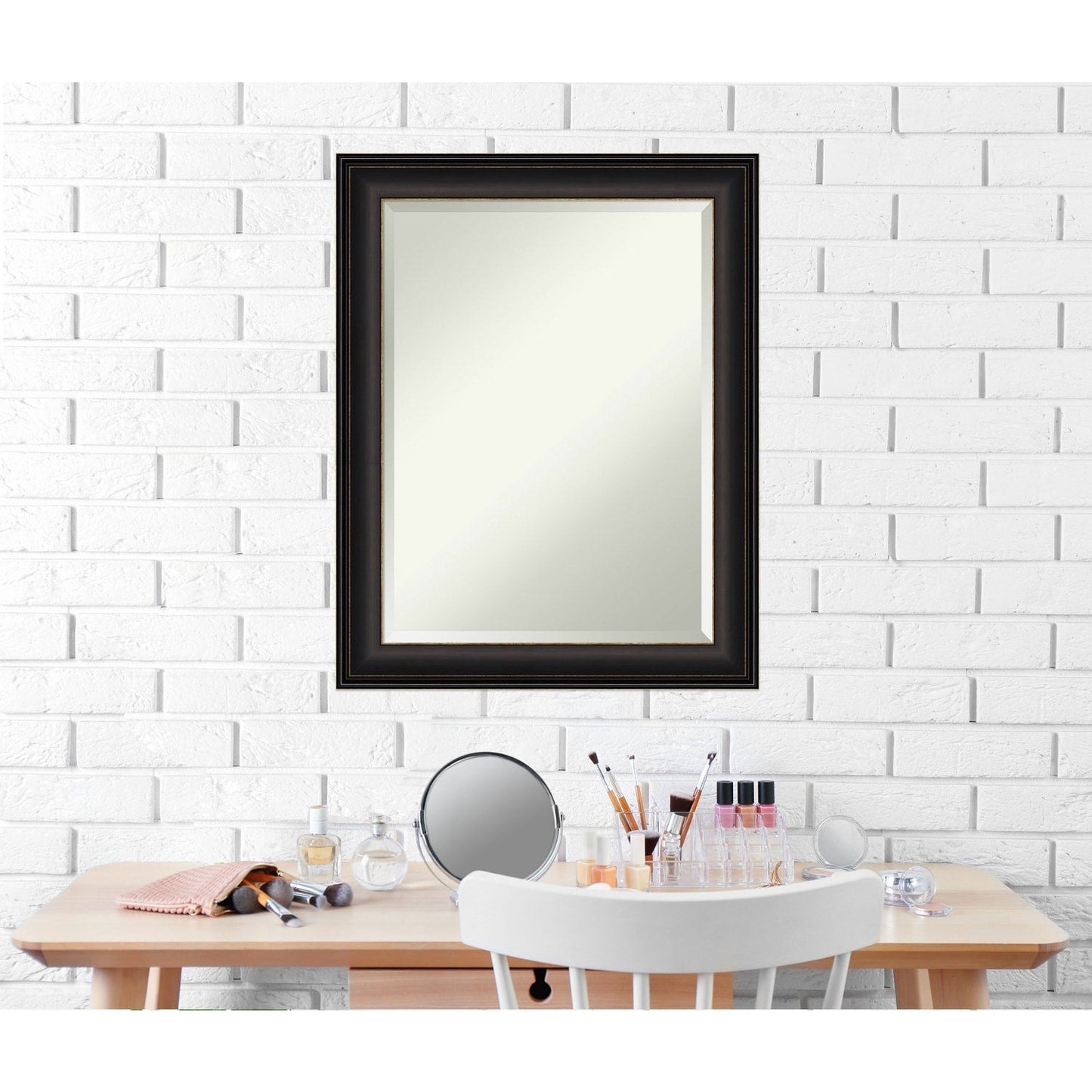 Specchio da parete per bagno bisellato - Cornice in bronzo oliato Trio - Cornice in bronzo oliato Trio