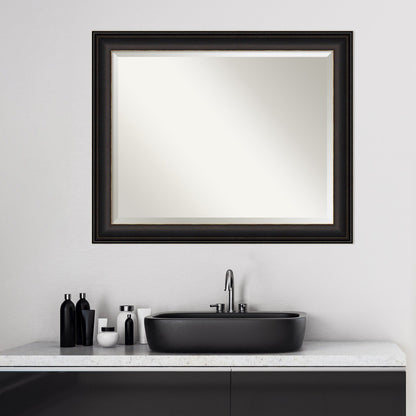 Specchio da parete per bagno bisellato - Cornice in bronzo oliato Trio - Cornice in bronzo oliato Trio