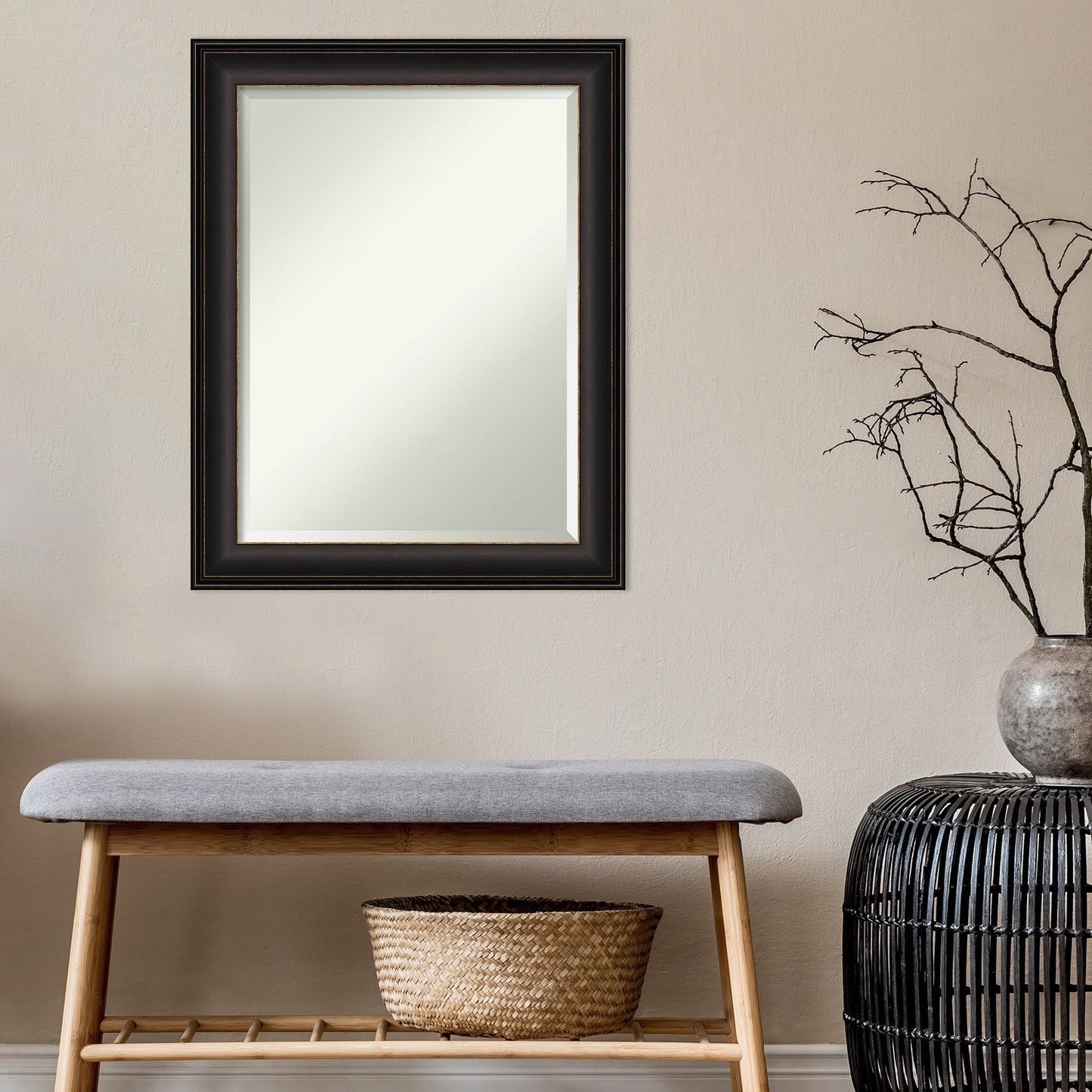 Specchio da parete per bagno bisellato - Cornice in bronzo oliato Trio - Cornice in bronzo oliato Trio